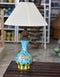 Surahi Lamp 8 Turquoise Base Floral (shade is not included).